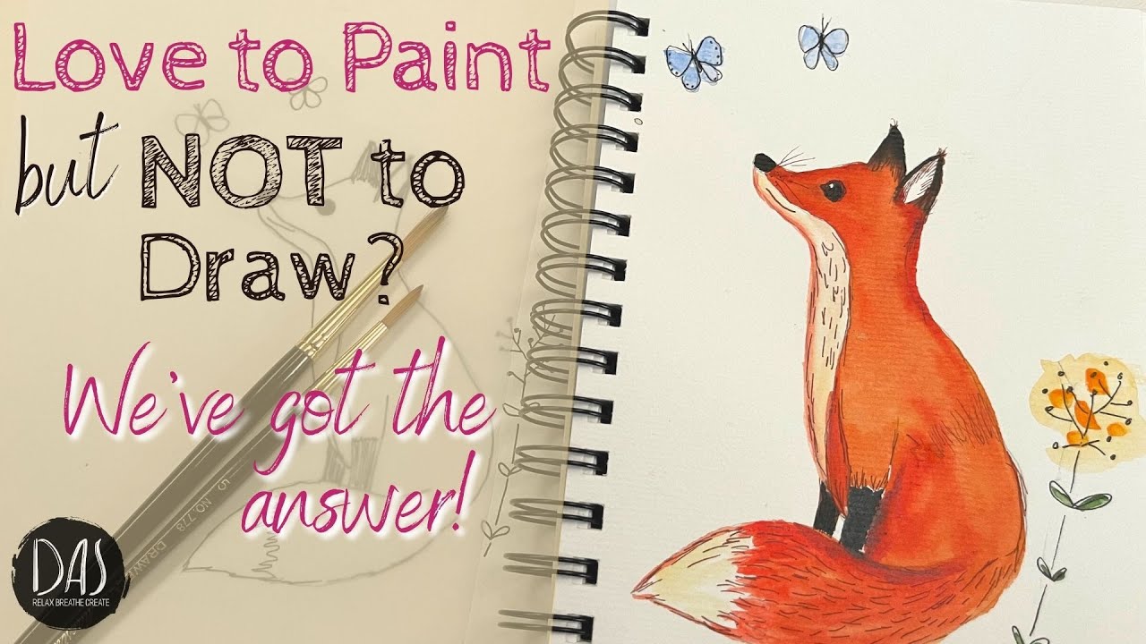 Easy Watercolor Fox Painting Tutorial PLUS How to Download & Trace our Free Sketches onto Your Paper