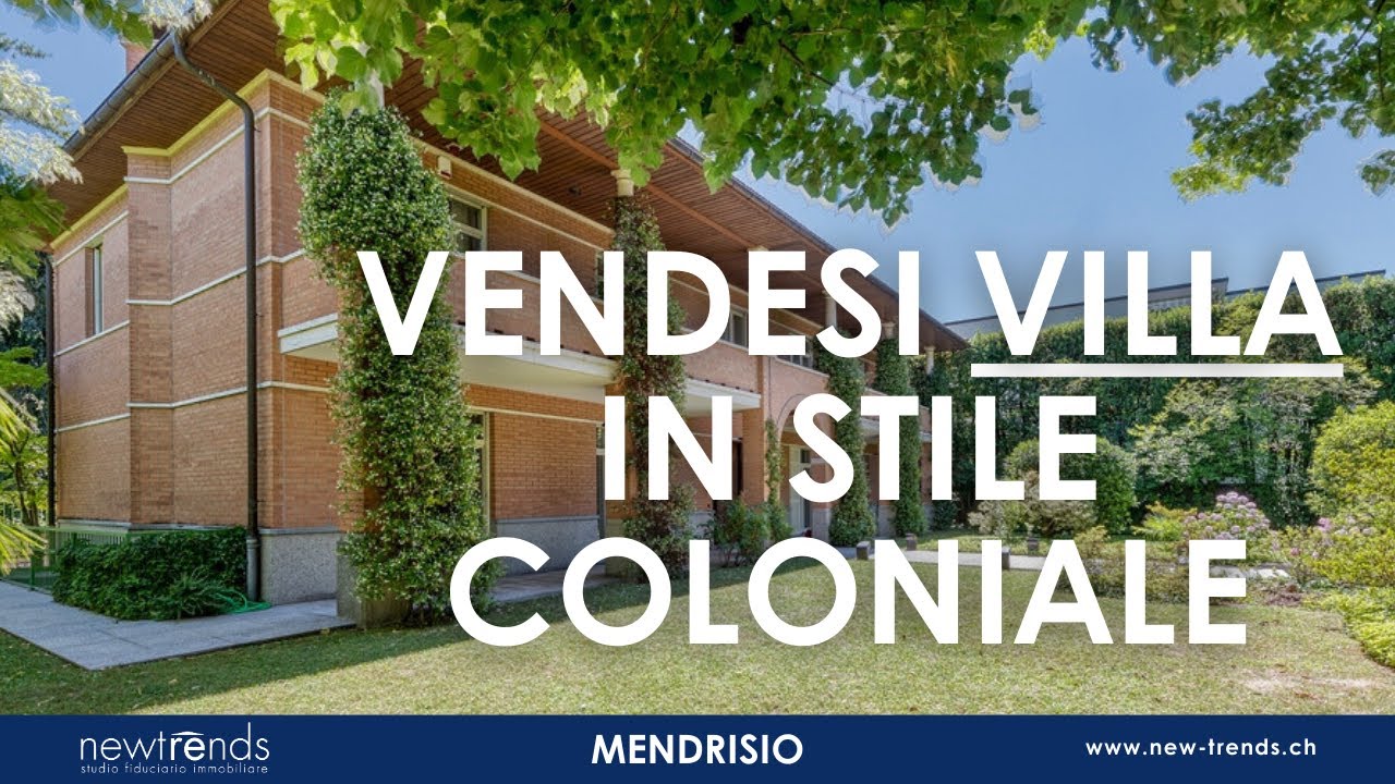 MENDRISIO 🏡 VENDESI Ampia e Stupenda VILLA in Stile COLONIALE con GIARDINO, immersa in PARCO PRIVATO
