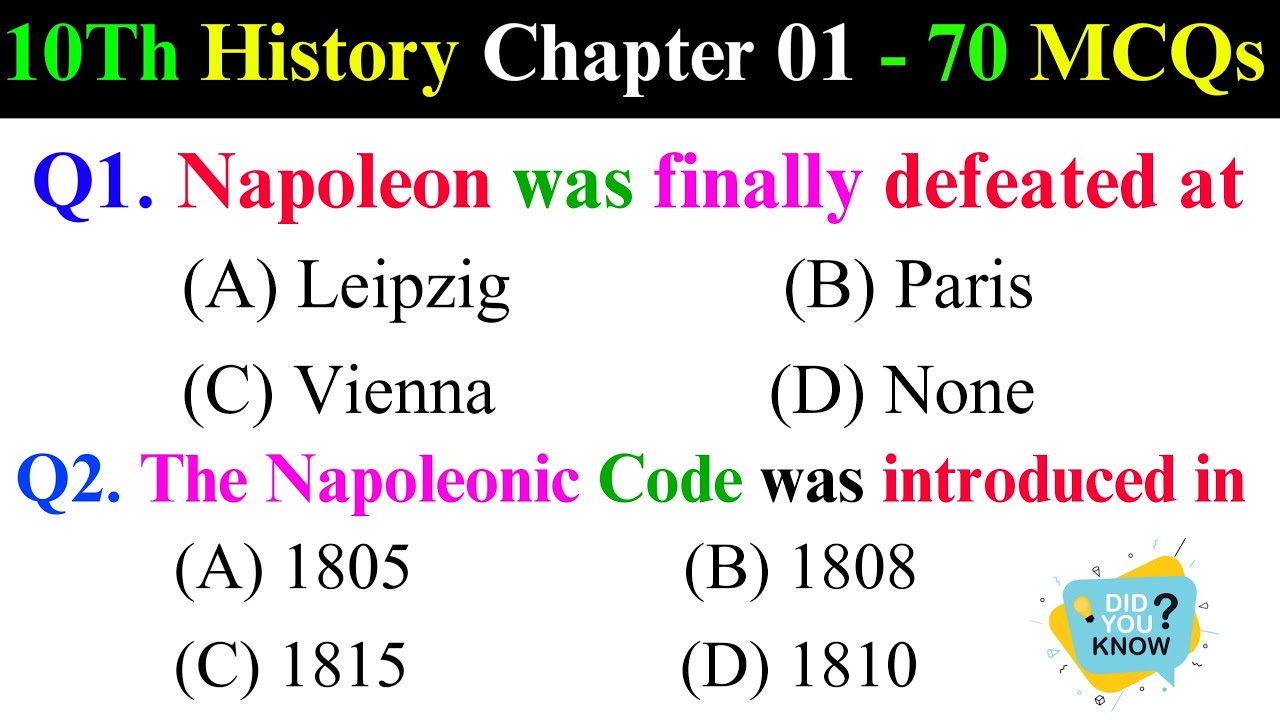 Class 10 History Chapter 1 | The Rise of Nationalism in Europe | MCQs + Explanation | NCERT | CBSE
