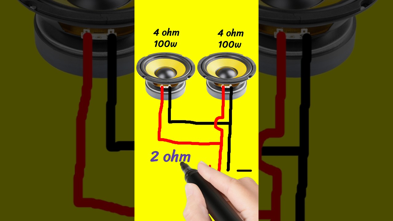 4 ohm 100watt speaker parallel connection kitna watt hoga #shorts #speaker #ohm #parallel #subwoofer