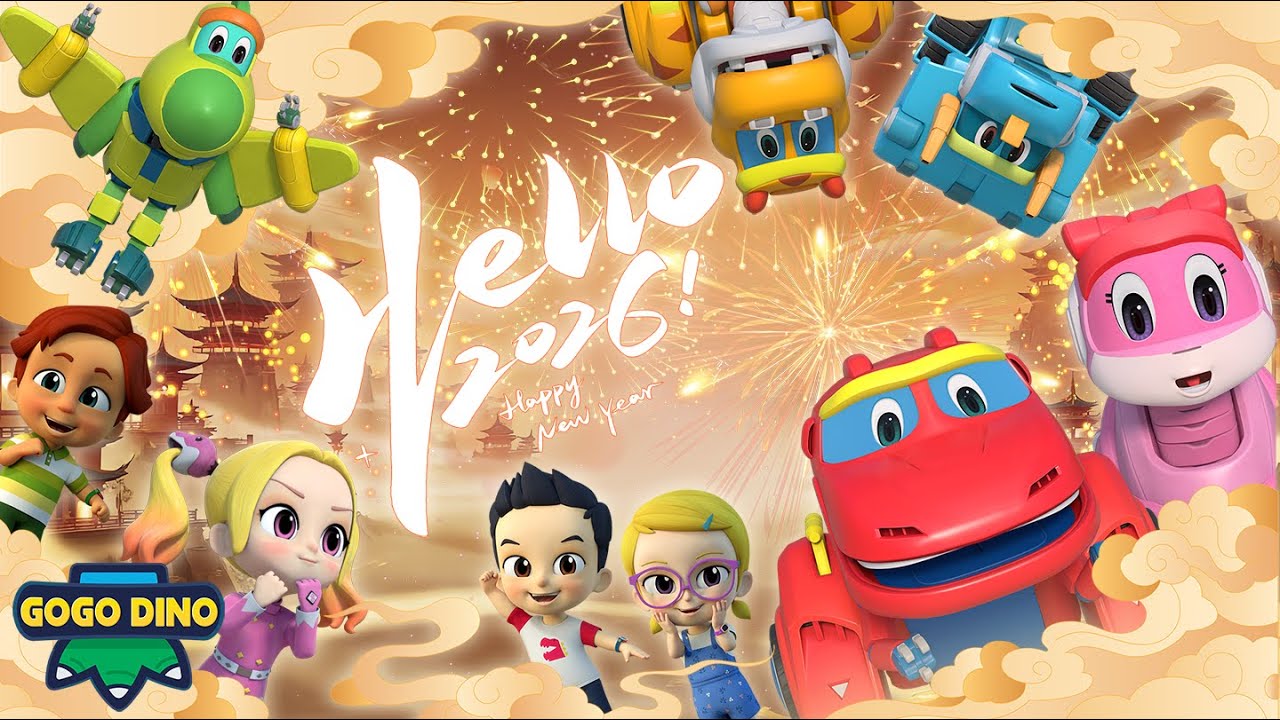 ✨ Welcome the New Year 2026 with GoGoDino 🎆 Celebrate the Holidays in Our Special Dinosaur Cartoon