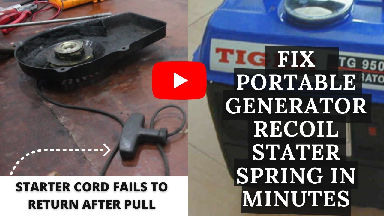 REPLACE RECOIL STARTER OF A 2 STROKE SMALL ENGINE GENERATOR TIGER 95O IN MINUTES(CHEAPEST GENERATOR)