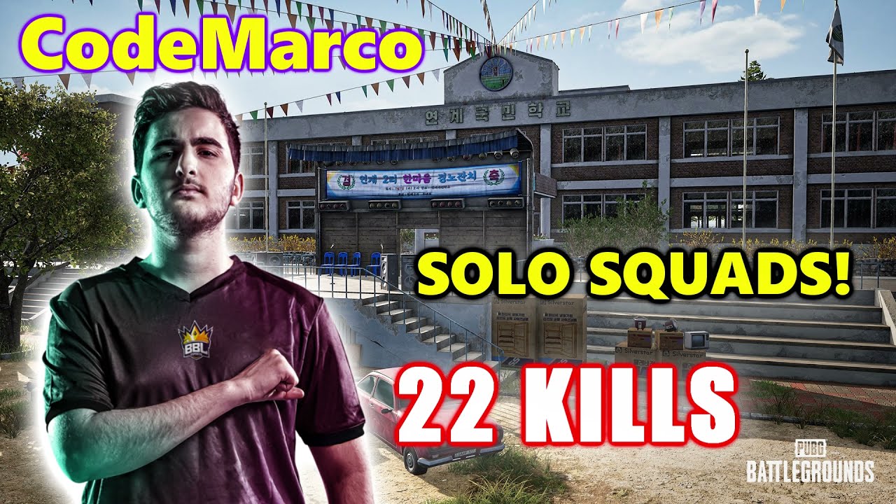 BBL CodeMarco - 22 KILLS - SOLO SQUADS! - TAEGO - M416 + Mini14 - PUBG