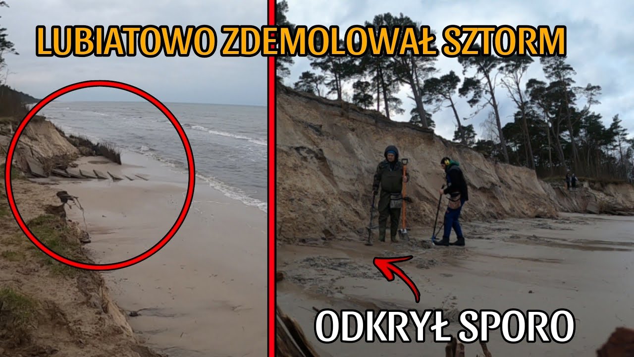 LUBIATOWO SZTORM ZNISZCZYŁ PIĘKNĄ PLAŻĘ !!! 2 kilometry zniknęły……..