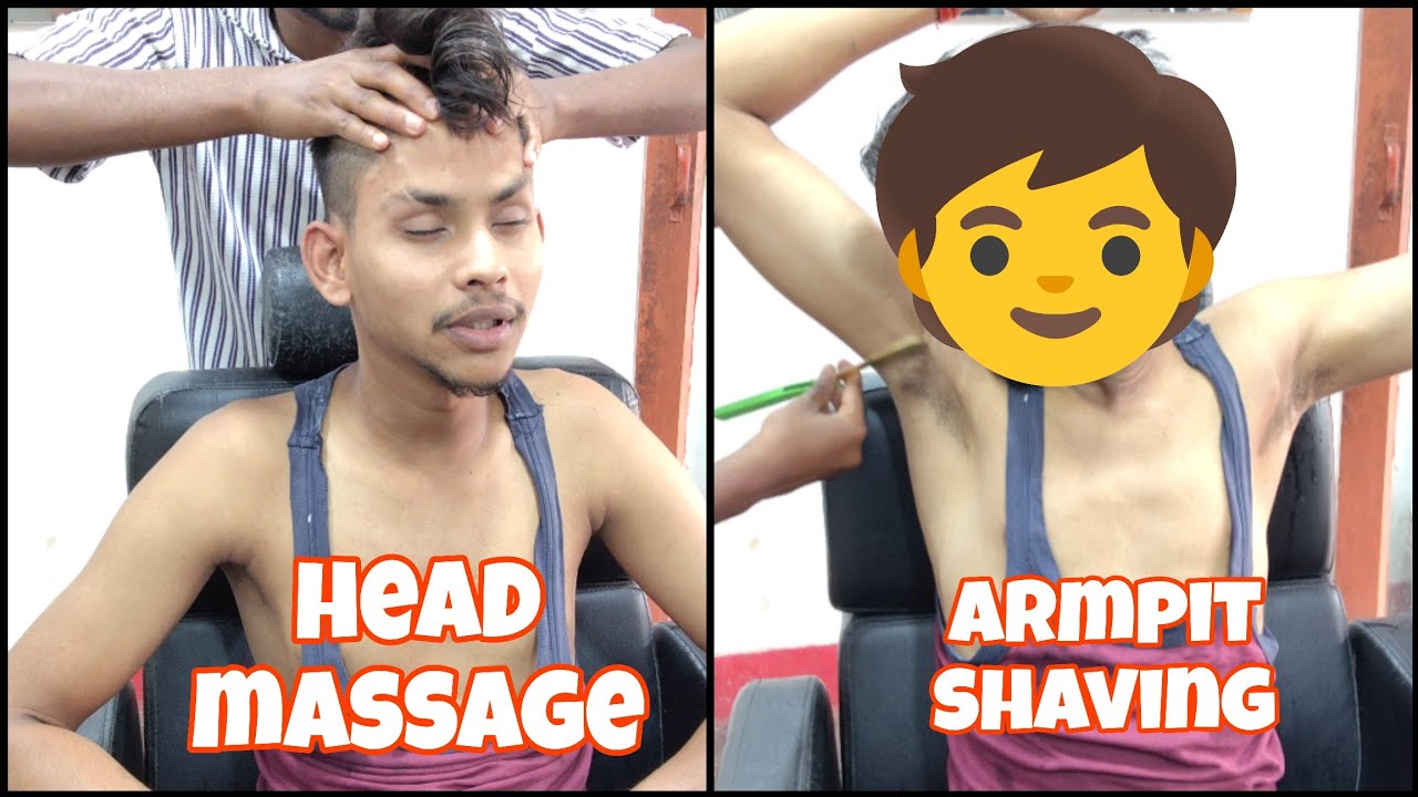 Armpit shave and head massage tutorial asmr 