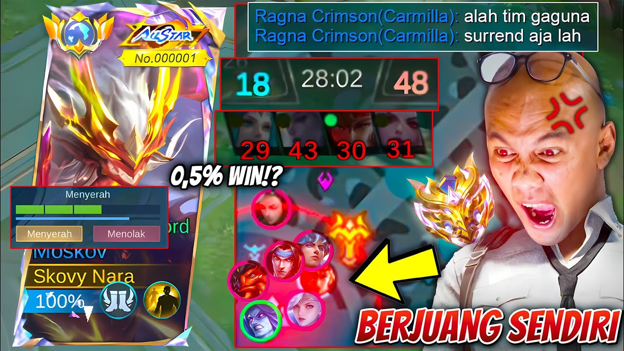 GLOBAL MOSKOV BERJUANG SENDIRI SAMPAI 30 MENIT! KETEMU TIM DAN MUSUH BACOT! APAKAH COMEBACK?! ~ MLBB