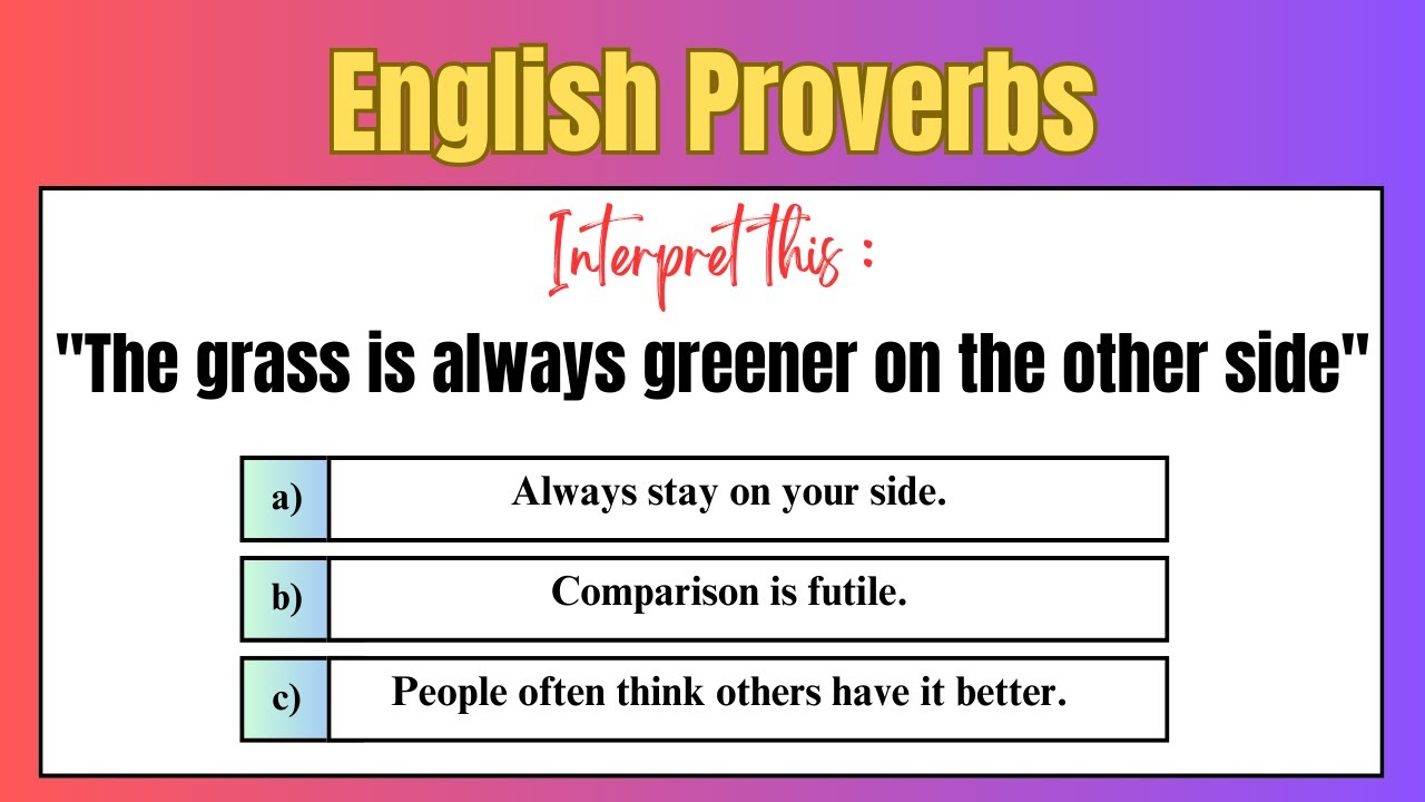 English Proverbs Quiz