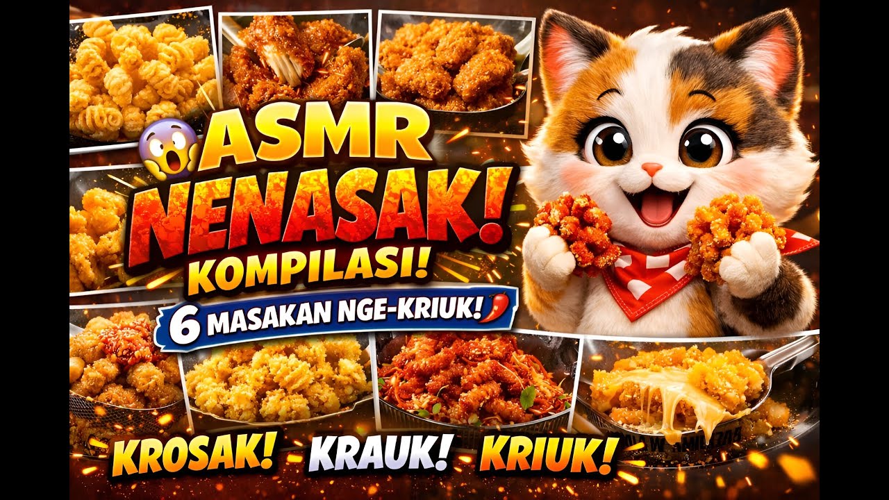 ASMR Nenasak Kompilasi 🔥 6 Masakan Super Crunchy & Satisfying  Tata ASMR