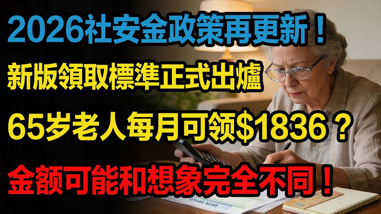 2026社安金政策再更新！新版領取標準正式出爐，65歲老人每月可領$1836，金額可能和想象完全不同！