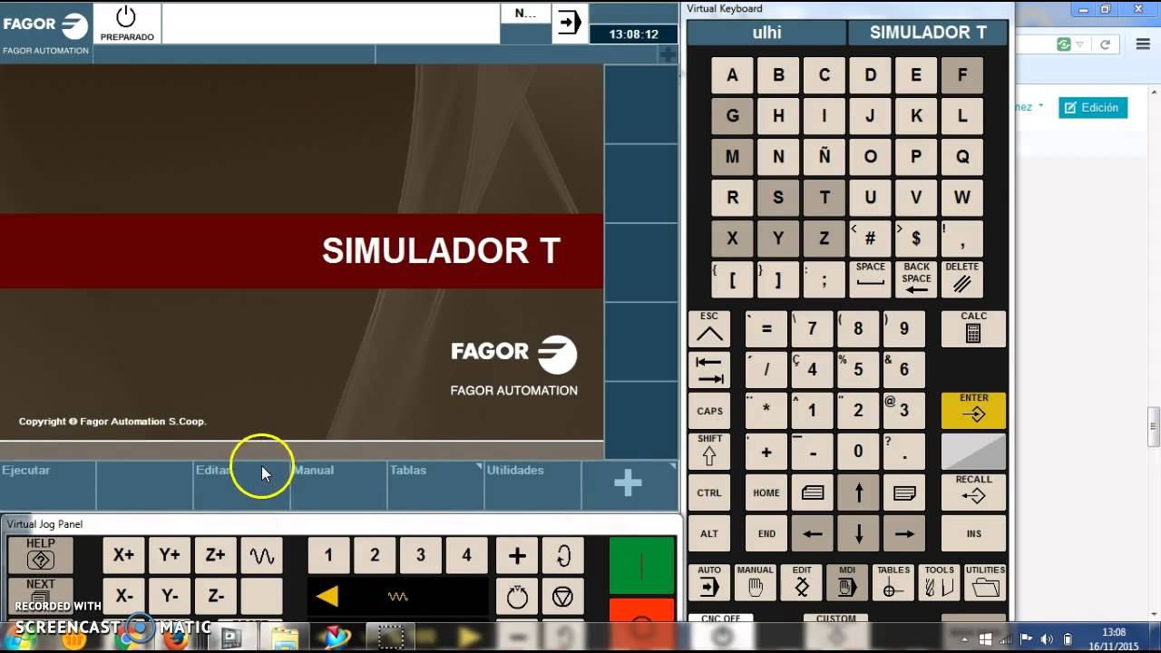 Simulador fagor 8070