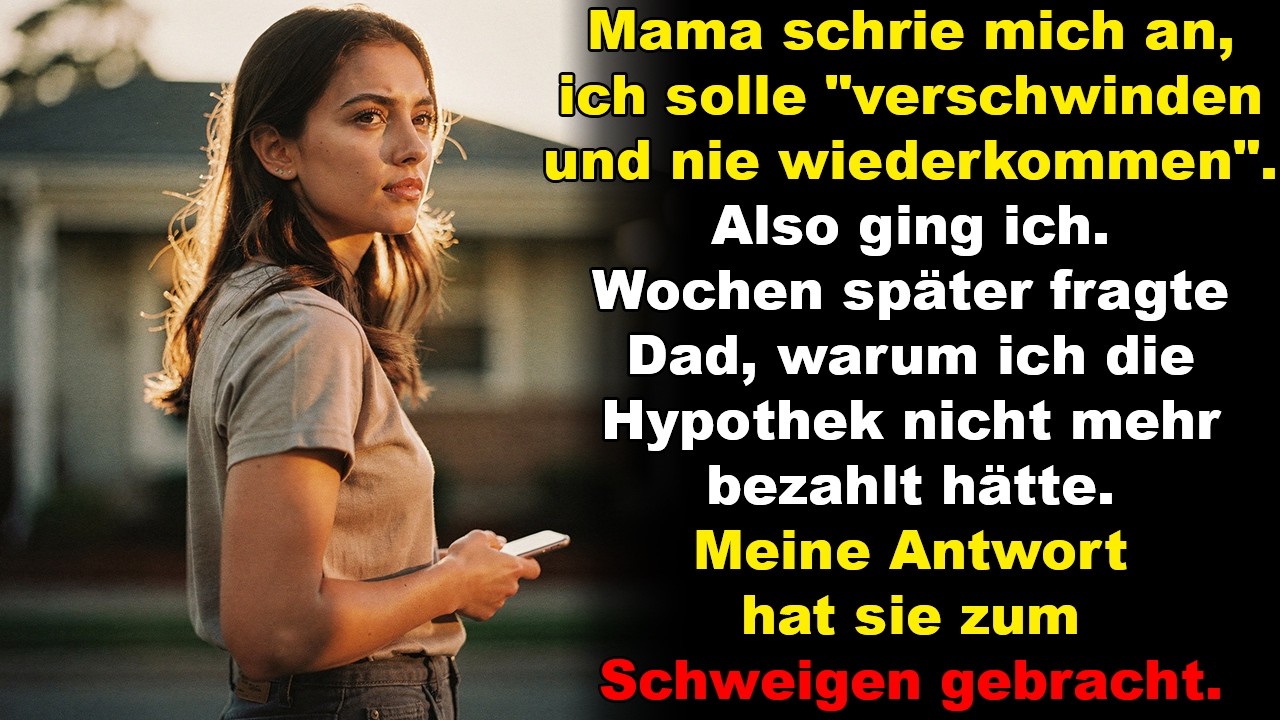 Mama schrie mich an, ich solle „verschwinden und nie wiederkommen“. Also ging ich …