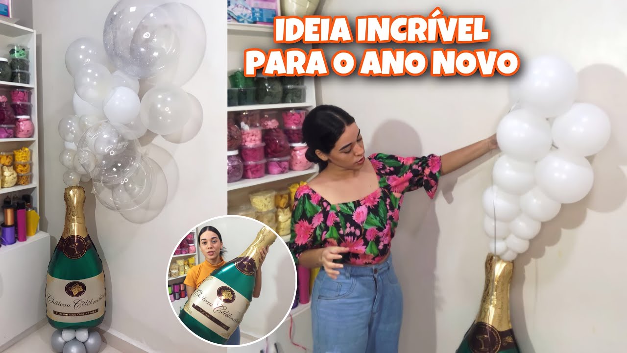 ANO NOVO 2023 BOLHAS DE CHAMPANHE COM BALÃO | ideia incrível para decorar no ano novo 2023