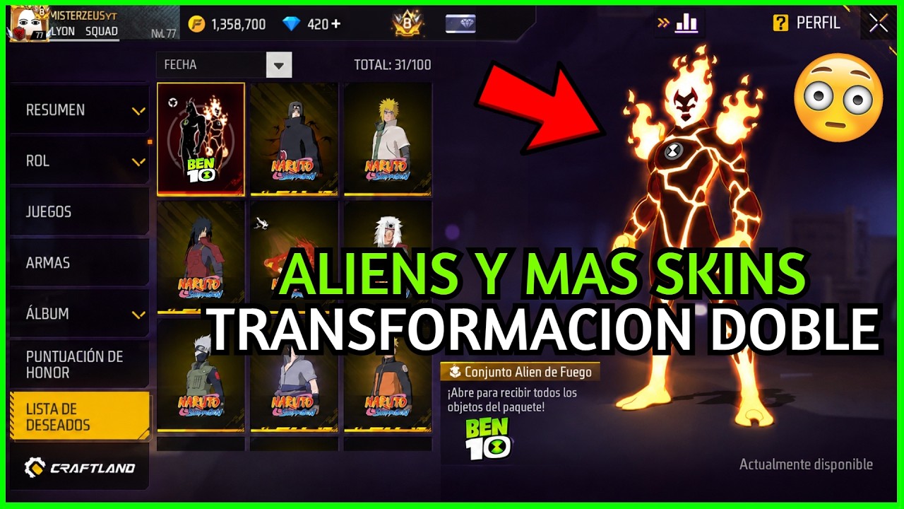 RAPIDO BEN 10 PRIMER CAPITULO ALIEN FUEGO! Aspecto LEGENDARIO TRANSFORMACI&Oacute;N DOBLE ALIEN BEN 10 x FF