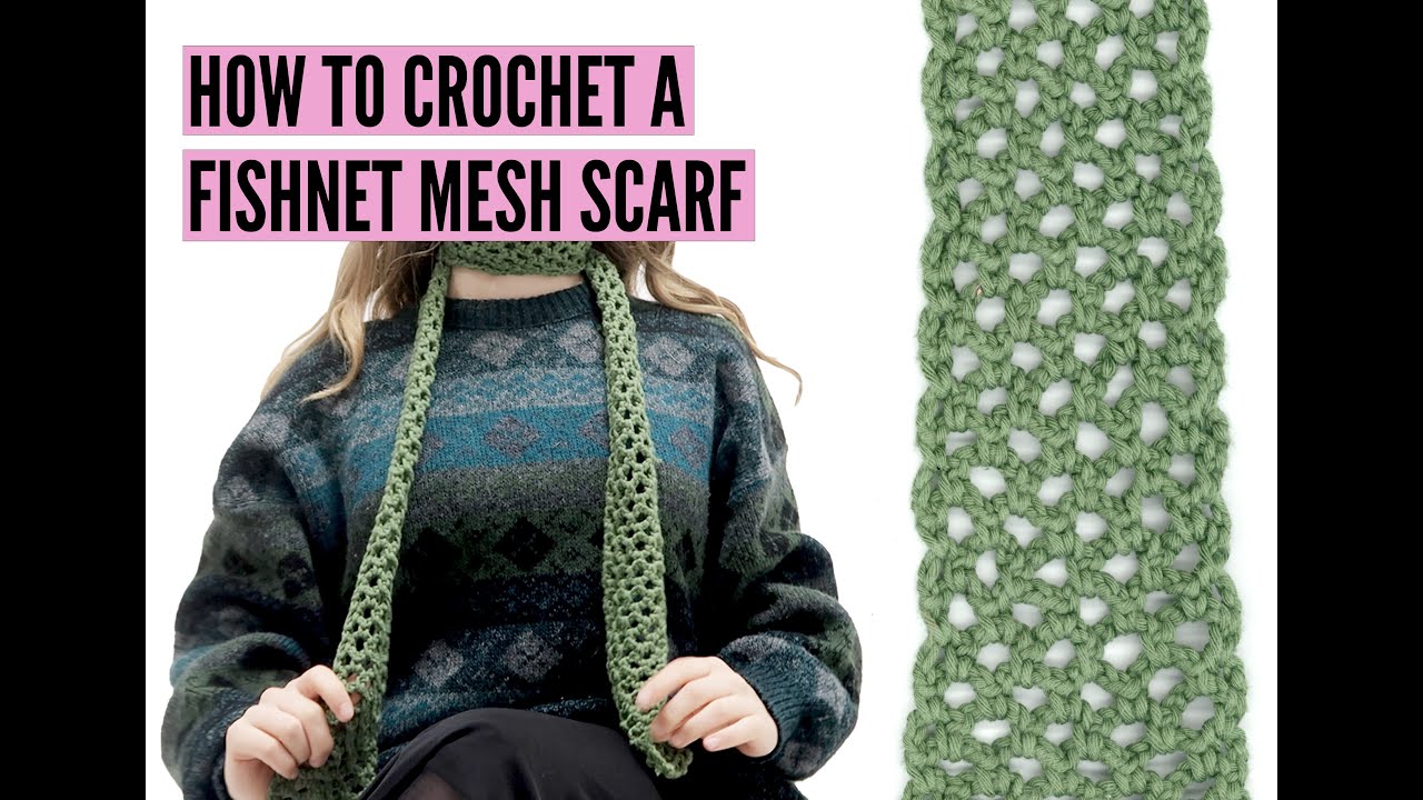 How To Crochet Mesh Scarf for Beginners / How To Crochet Fishnet Scarf
