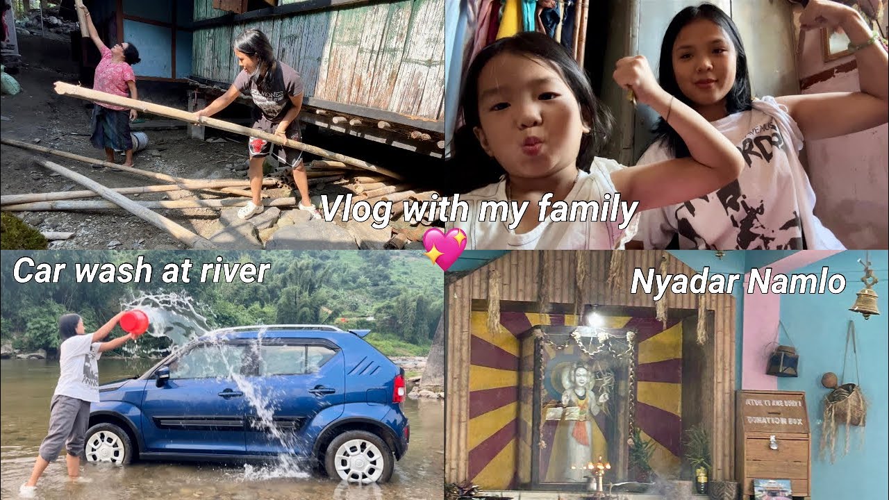 Spending time with my family🏡: going to Nyadar Namlo, self car wash at river | Arunachal Pradesh