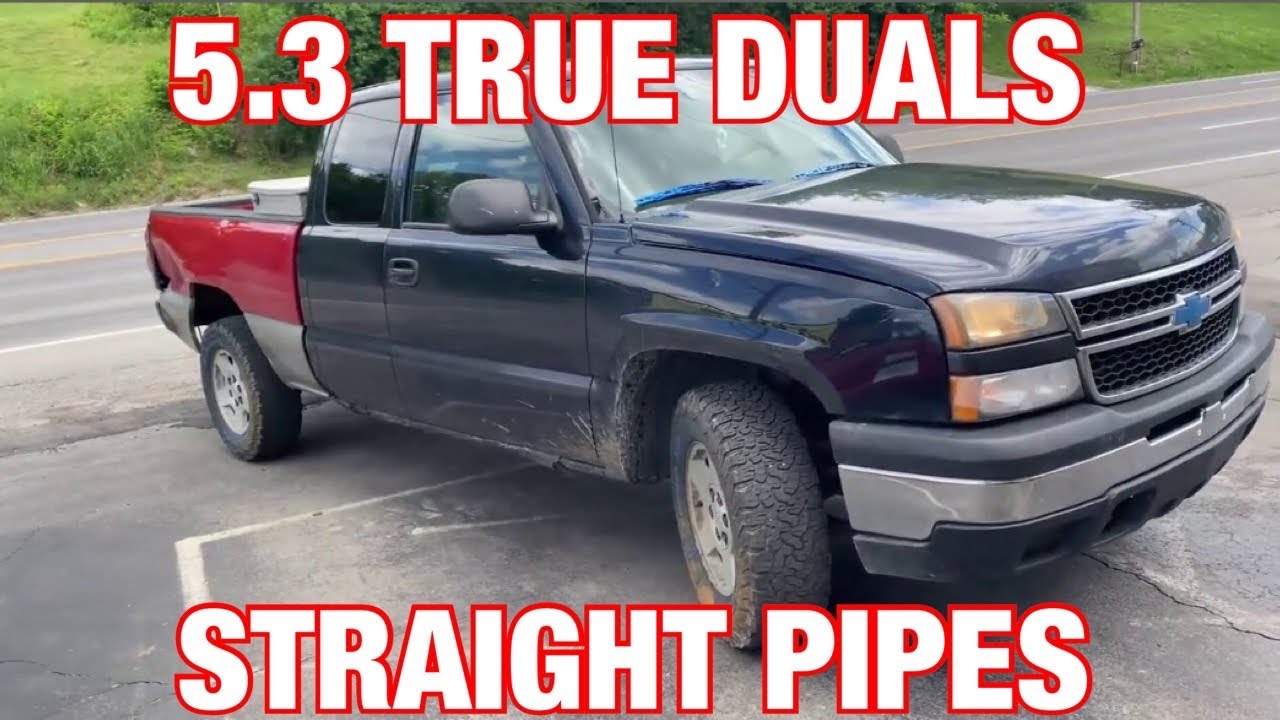 2006 Chevy Silverado 5.3 TRUE DUAL EXHAUST w/ STRAIGHT PIPES!