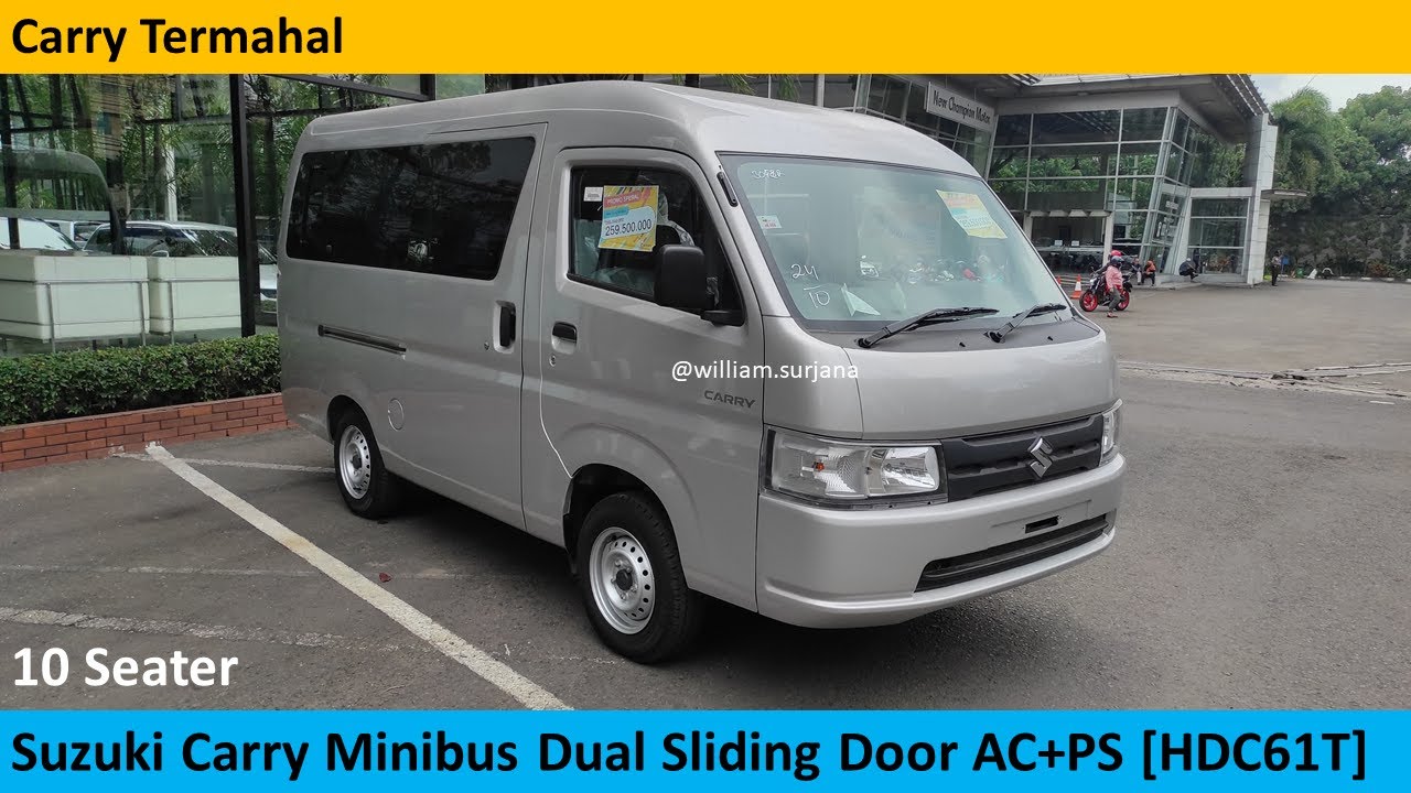 Suzuki Carry Minibus 10 Seater Dual Sliding Door AC+PS [HDC61T] review - Indonesia