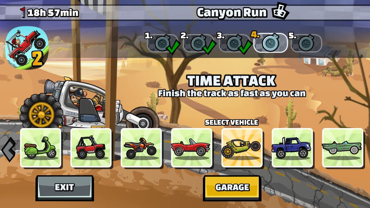 Hill Climb Racing 2 - The CANYON RUN Team Event (Gameplay)