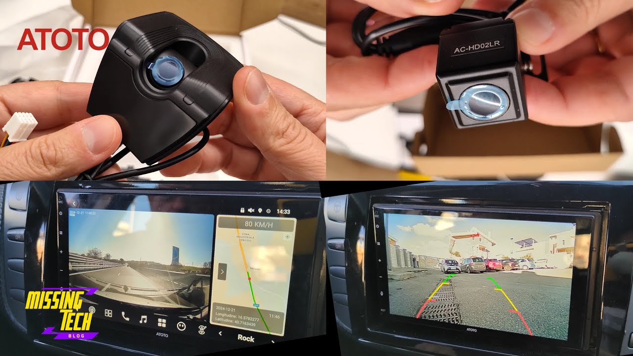 Dashcam Atoto AC-FHD02DV con funzione sentinella e retrocamera AC-HD02LR entrambi per autoradio X10