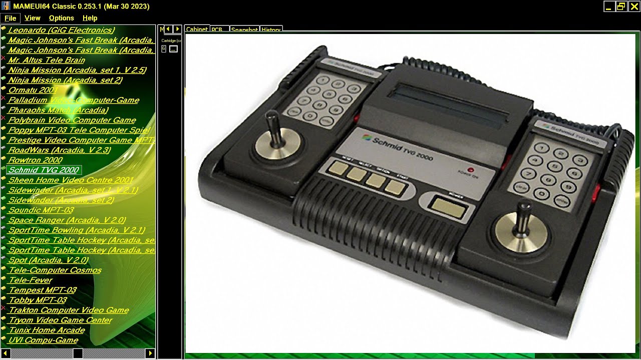 ATTRACT MODE MAME MESS SCHMID TVG 2000 By Schmid 1982 ITS EMERSON ARCADIA 2001 PLAYING SPACE ATTACK
