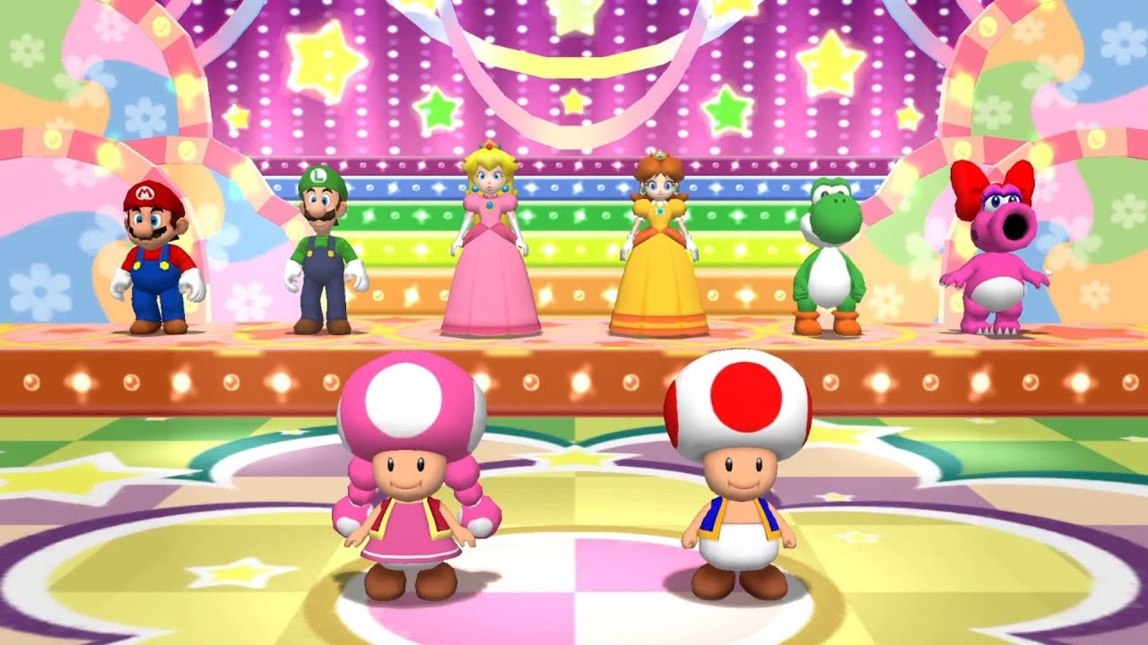 Mario Party 7 // All 8 Player Minigames [Toadette & Toad]