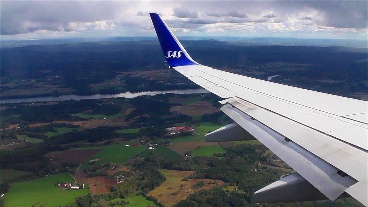 SAS Scandinavian Airlines 737-700 Frankfurt-Oslo Safety Takeoff Inflight Landing