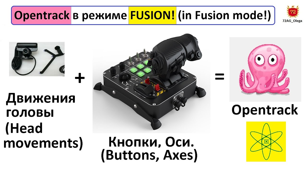 Opentrack в режиме Fusion. Схема 1. (Opentrack in Fusion mode. Scheme 1)