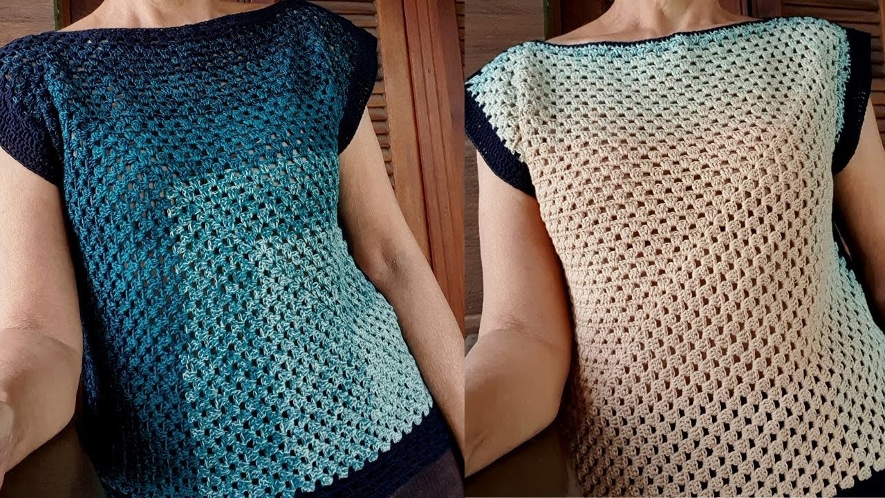 Blusa Diagonal - crochê