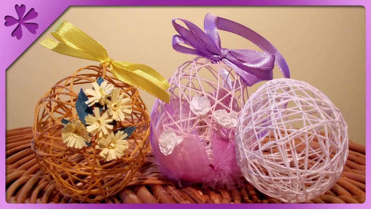 DIY Twine Easter eggs (ENG Subtitles) - Speed up #1