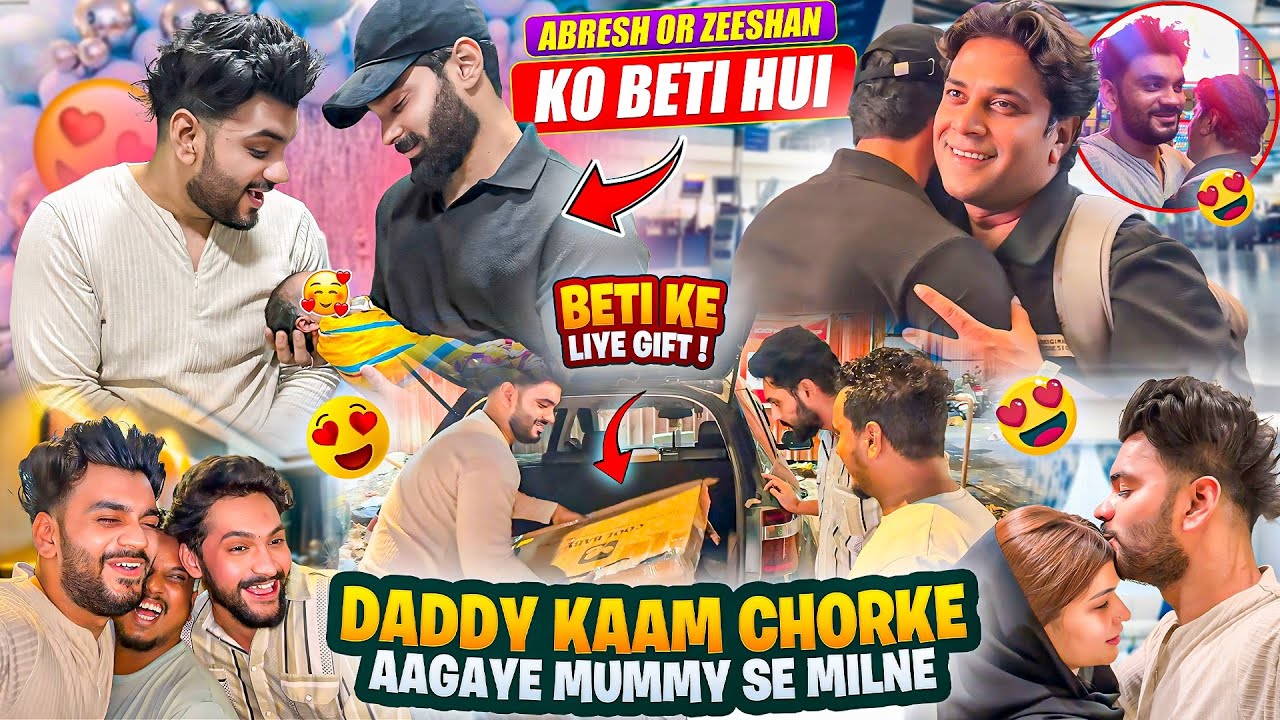 Daddy Kaam Chorke Aagaye Mummy Se Milne 🥹| Abresh Or Zeeshan Ko Beti Hui | Fokats | Abresh & Zeeshan