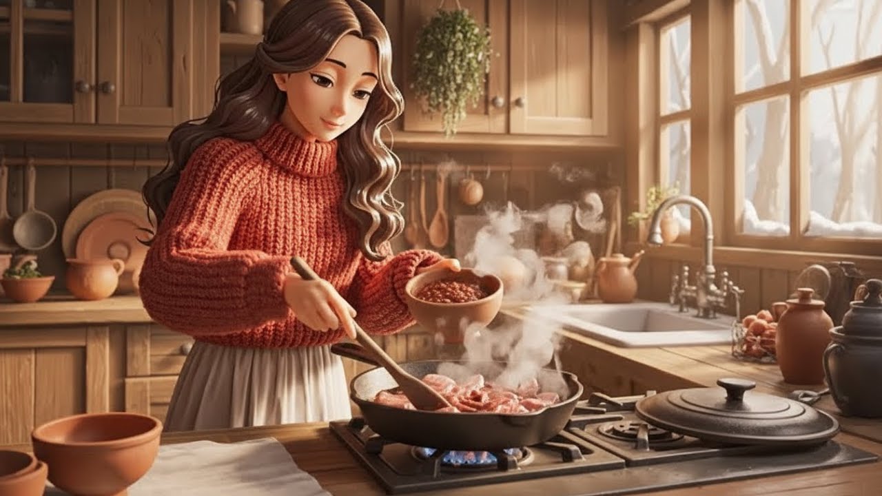 A Peaceful Winter at My Riverside House, Cooking Warm Tantan Ramen for myself🍜| Cooking Animation