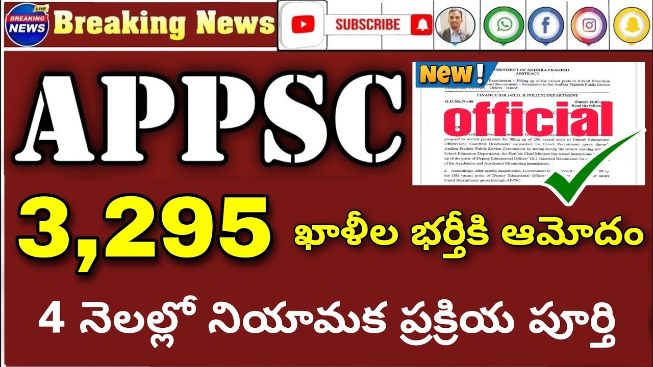 APPSC ద్వారా 3,600 ఉద్యోగాల భర్తీ | AP latest Jobs| RK Tutorial