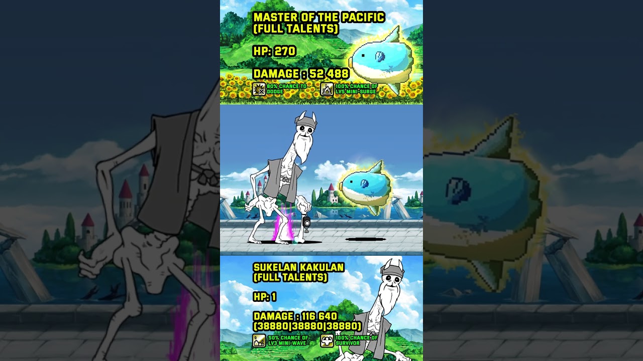 The Battle Cats : Papaluga vs Mola King lv50 