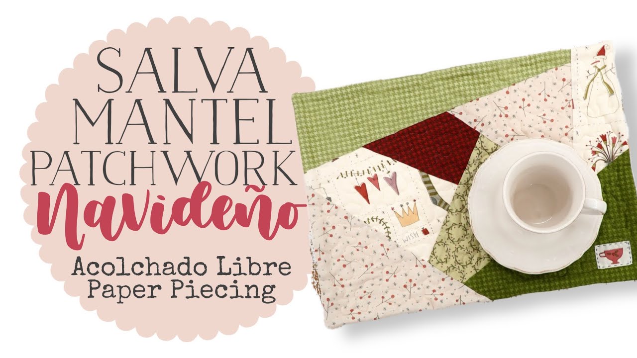 Salvamantel / Mantel Individual Navideño - Patchwork: Foundation Paper Piecing & Acolchado Libre