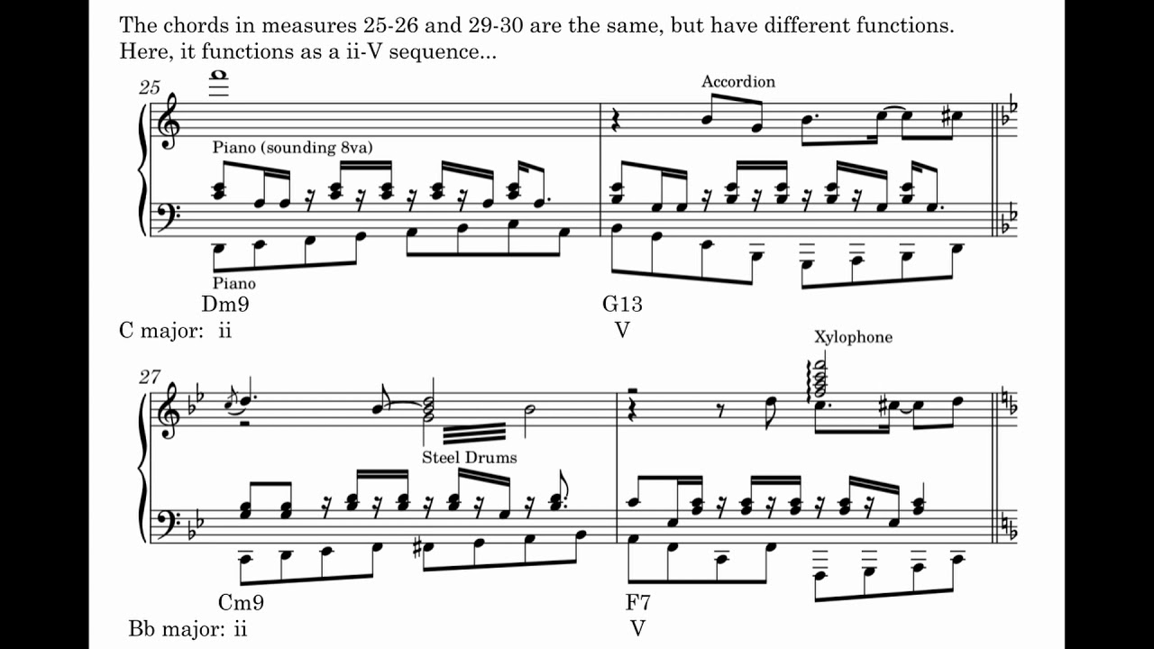 Transcription and Analysis of Coconut Mall from Mario Kart