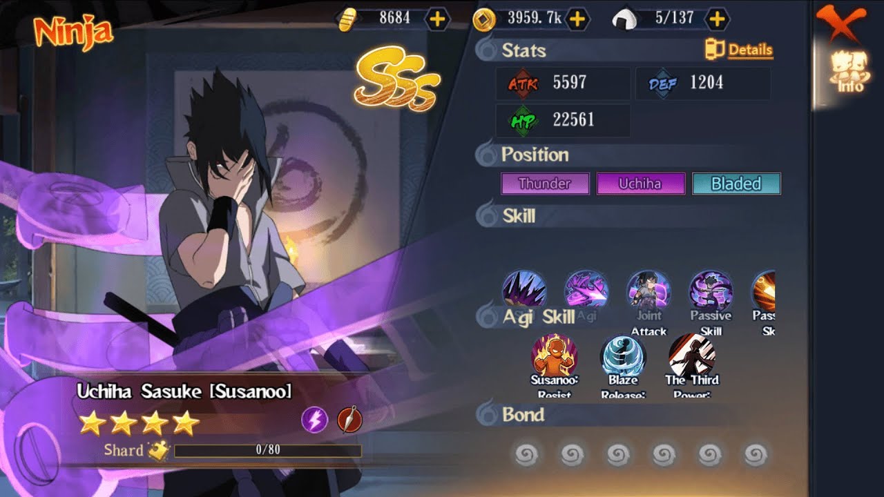 Ninja SSS ke 2 telah tiba Sasuke Susanoo... - Wind Legend Burning Leaf