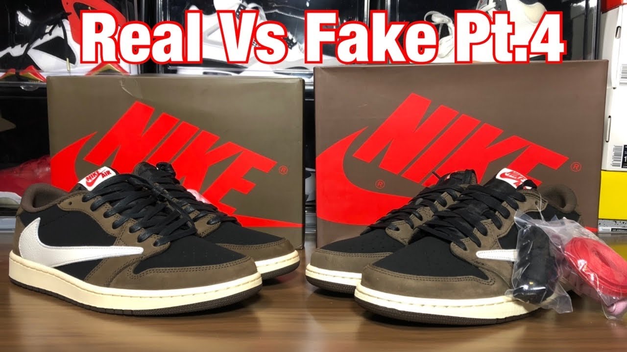Air Jordan 1 Low Travis Scott Mocha Real Vs Fake Review. With Blacklight and weight comparisons.