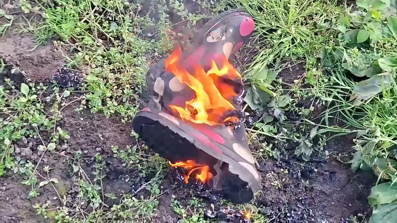Burning rubber boots and sneakers