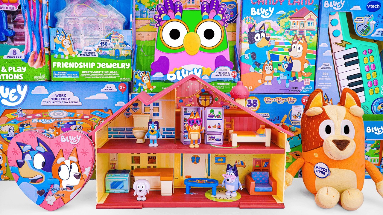 ASMR BLUEY Mini Collector Figures & Playsets, Oddly Satisfying Toy Unboxing | No Talking