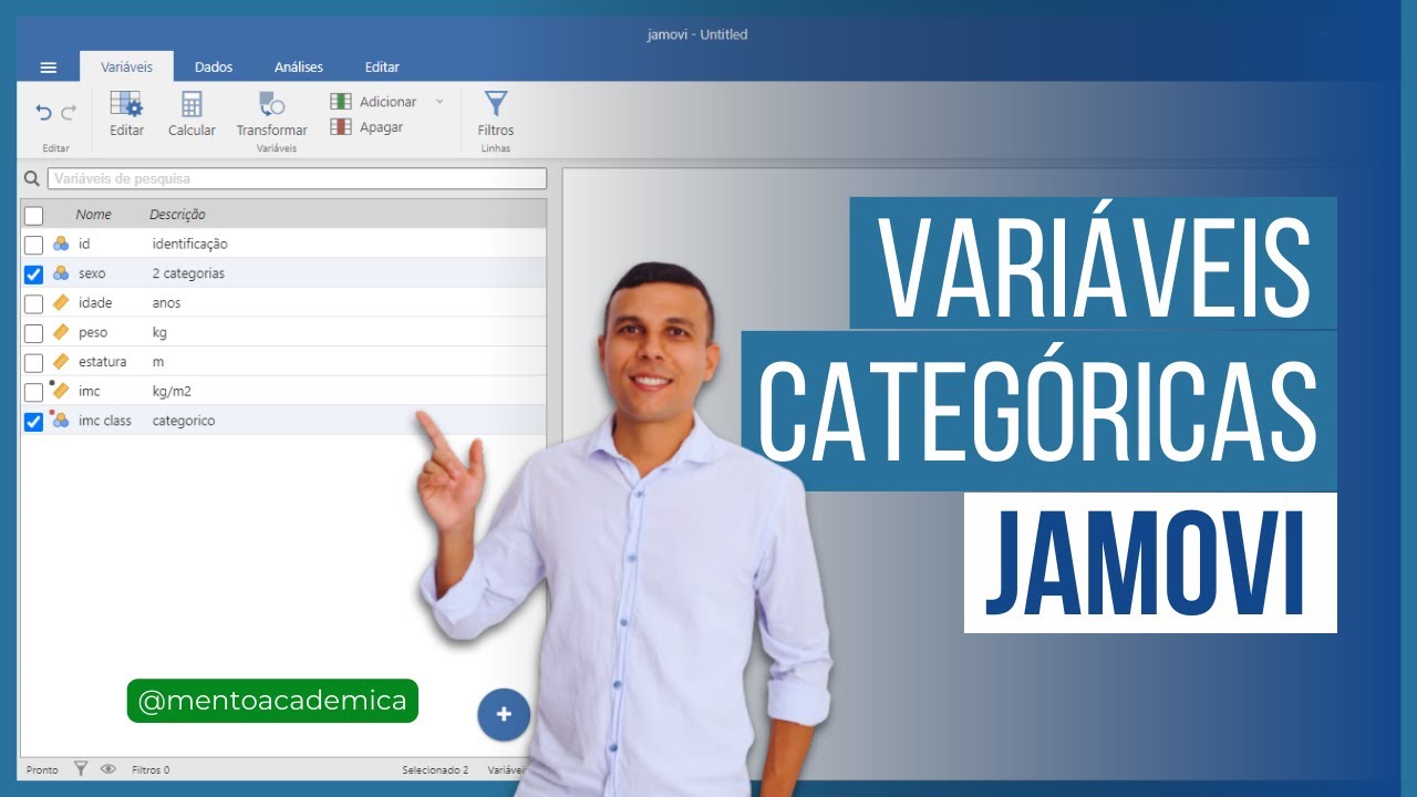 Variáveis categóricas no JAMOVI