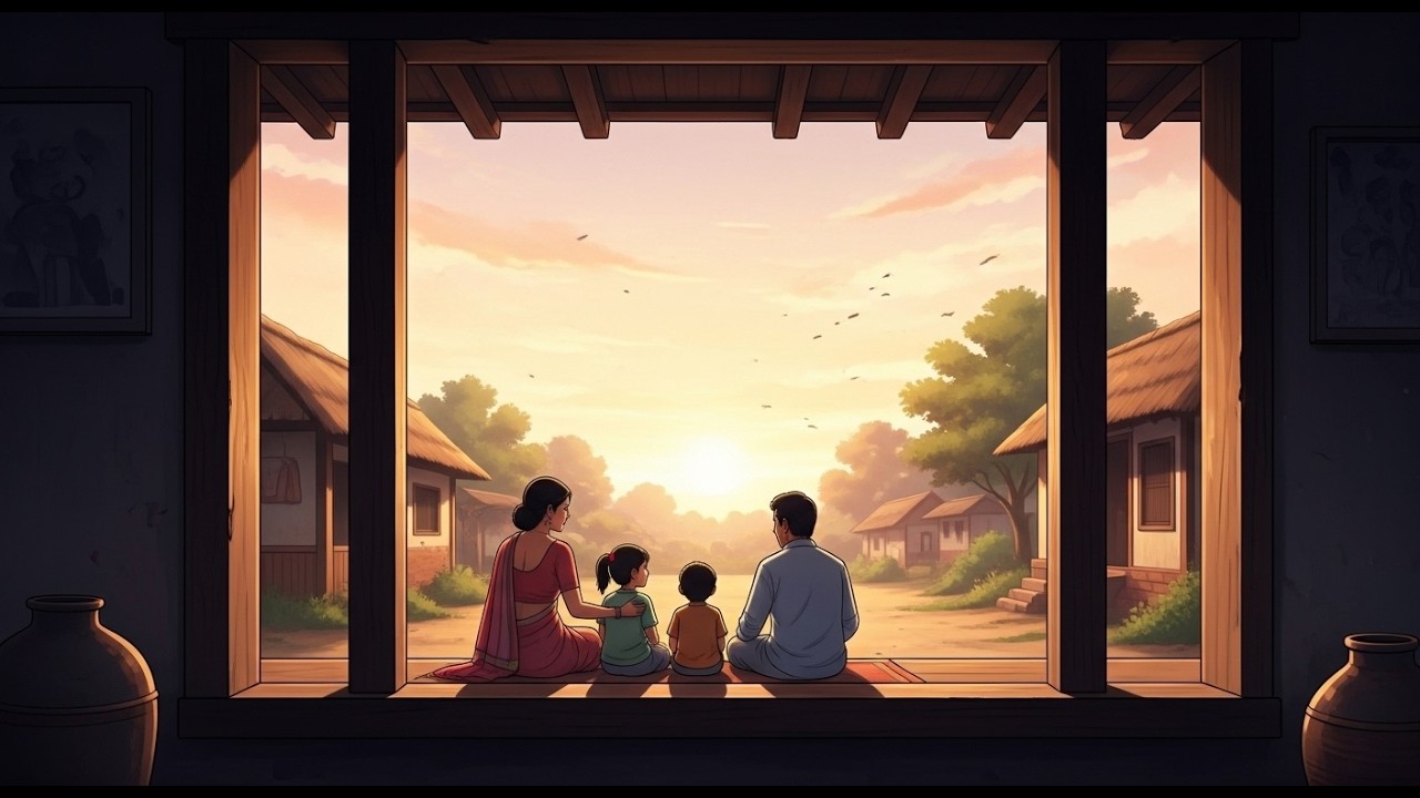 🌾 A Peaceful Day in an Indian Anime Village. Relaxing Slow Life #youtube #ghibli #anime #love #fyp