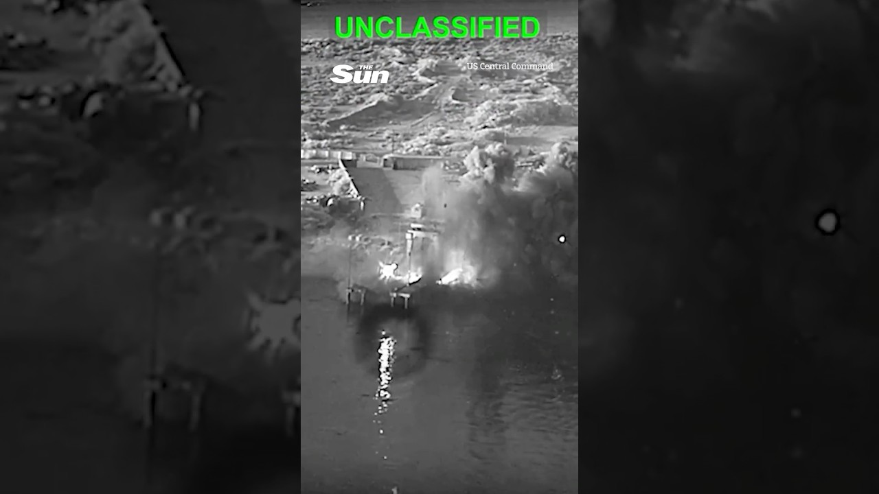 Dramatic moment US blows up Iran naval base using kamikaze drone boats