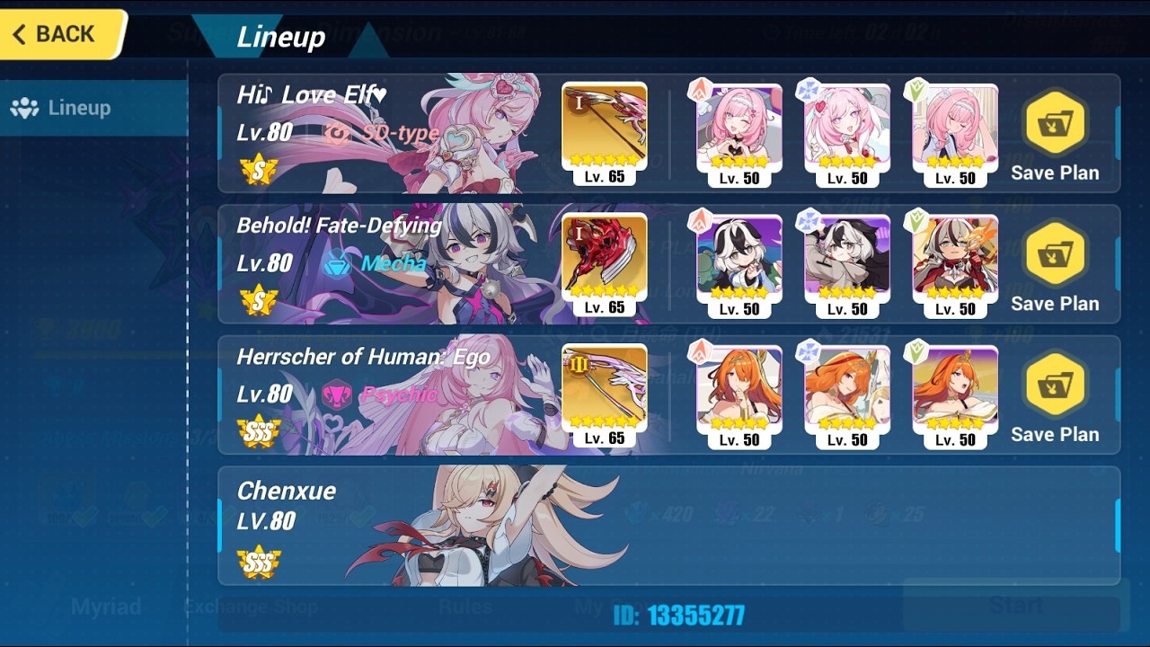 [HI3 SEA] Nirvana Abyss 555D - Benares (Ice) 701 Pts - HLE(S0+1), FDD(S0+1), HH(SSS+3)