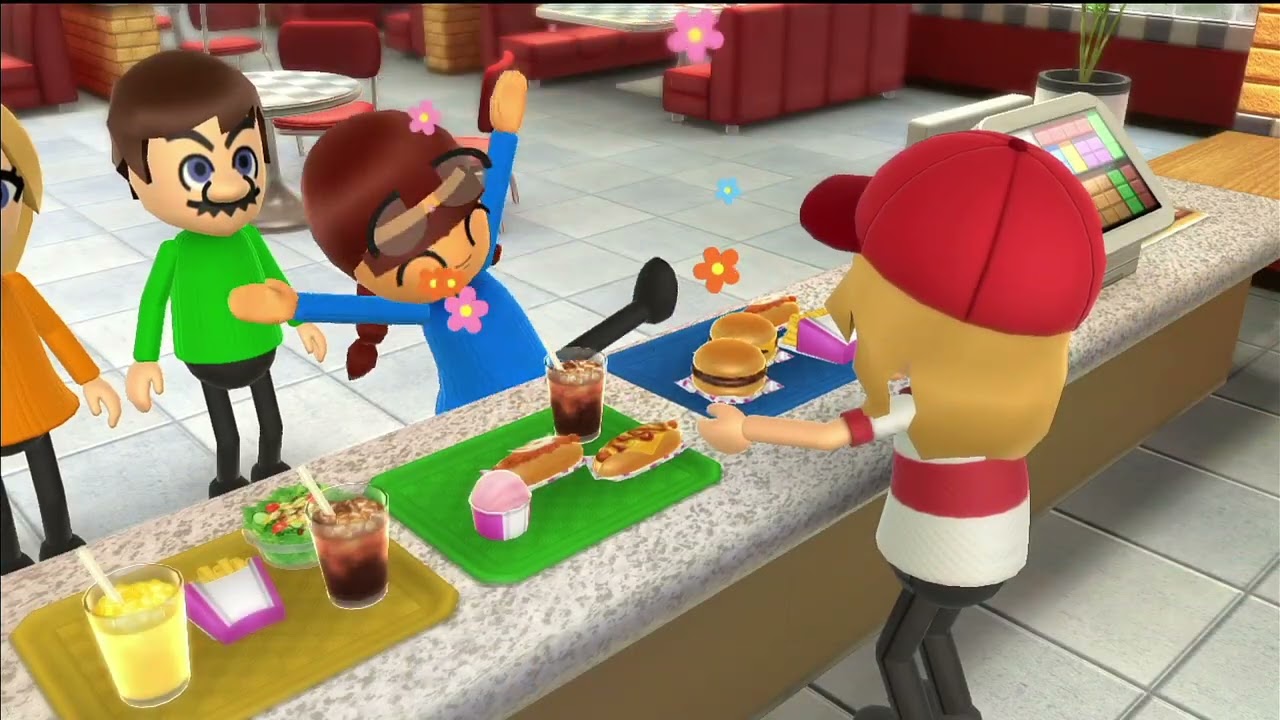 Wii Party U Feed Mii gameplay Toadette vs Peach vs Mario vs Rosalina 🎵  AlexGamingTV