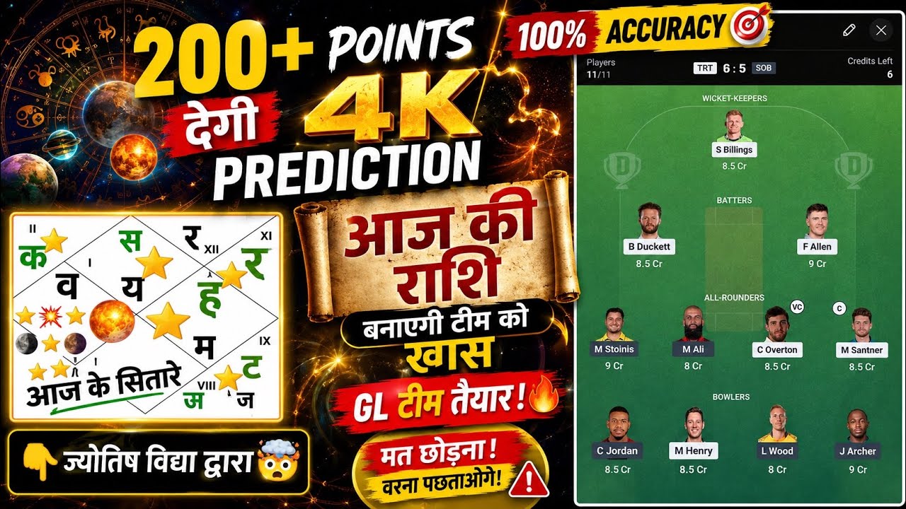 TRT vs SOB dream 11 predictions | Astrology  Prediction | GL Team | Fantasy Tips