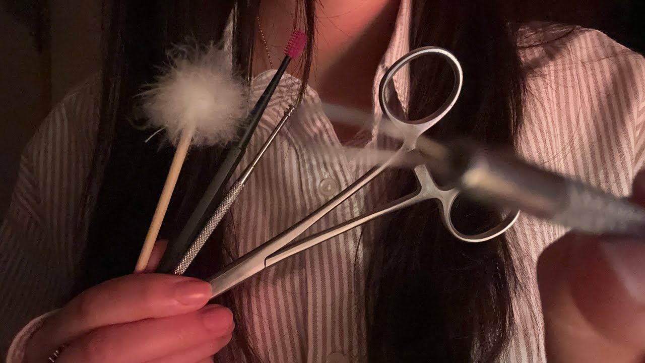ASMR(Sub) 팅글 귀청소 풀코스 롤플레이 | 귀털 제거 + 여드름 압출까지 Ear cleaning with ear hair removal and acne extraction