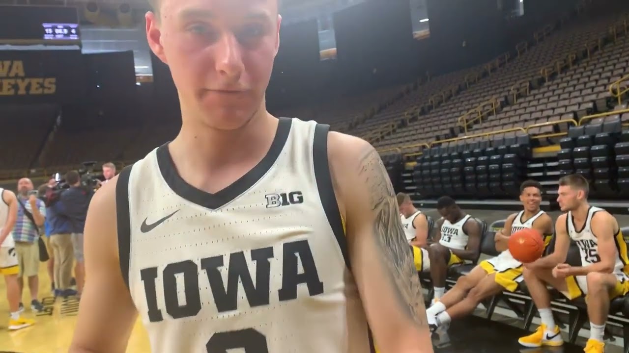 Iowa freshman guard Brock Harding explains his tattoos