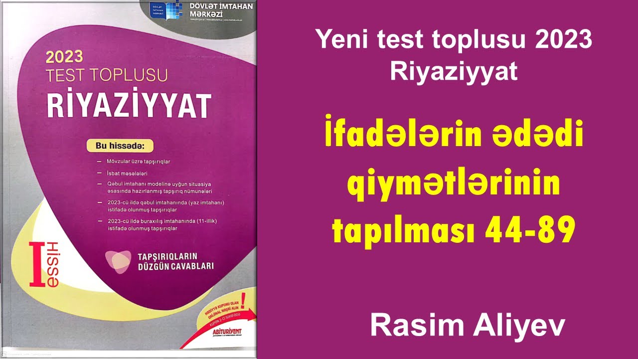 İfadələrin ədədi qiymətlərinin tapılması 44-89