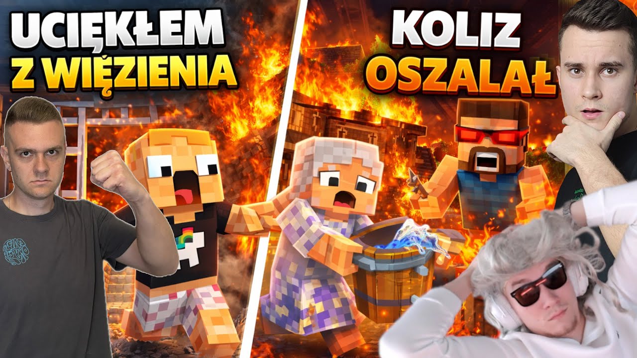 UCIEKŁEM Z WIĘZIENIA ⛓️👮KOLIZ OSZALAŁ I ZACZĄŁ PODPALAĆ BAZĘ 🔥*ZAGUBIONY MINECRAFT*