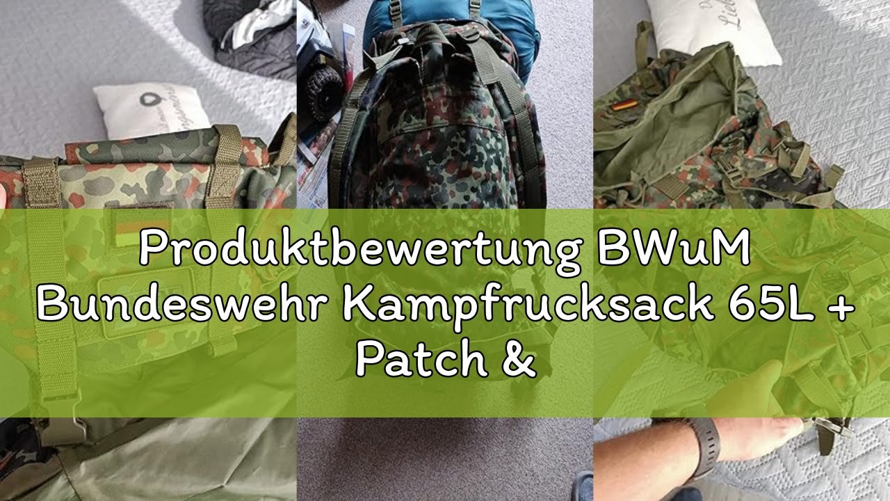 Produktbewertung BWuM Bundeswehr Kampfrucksack 65L + Patch & Flagge, Farbe: Flecktarn